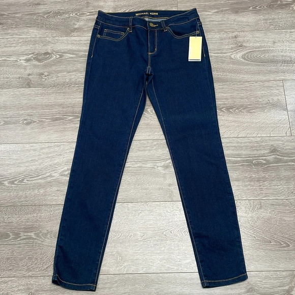 NWT Michael Michael Kors Skinny Denim Jeans Overdyed Indigo 2 - Picture 7 of 16